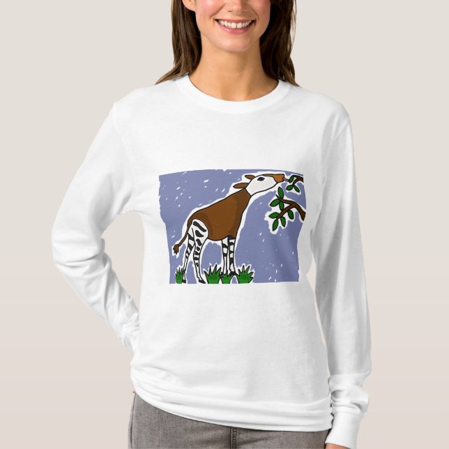 AR, Okapi-Kunst-Cartoon T-Shirt (Vorderseite)