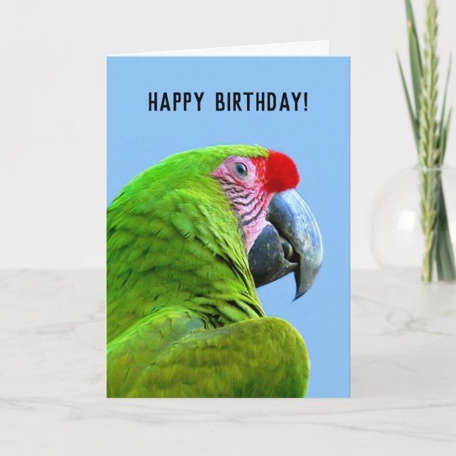 Ara Militaris Grüner Papagei Karte (Vorderseite)