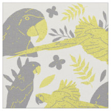 Ara Parrot Gelbgraues tropisches Leaf Muster