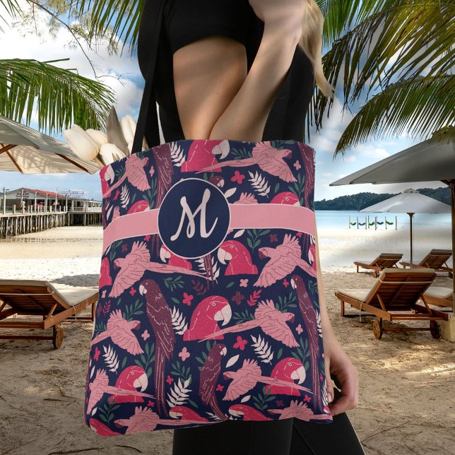 Ara Parrot Tropical Verlass Pattern Monogram (Von Creator hochgeladen)