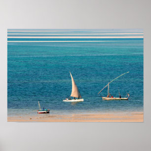 Arab Dhows at Vilankulo, Provinz Inhambane Poster