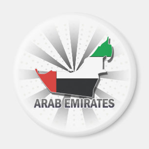 Arab Emirates Flag Map 2.0 Magnet