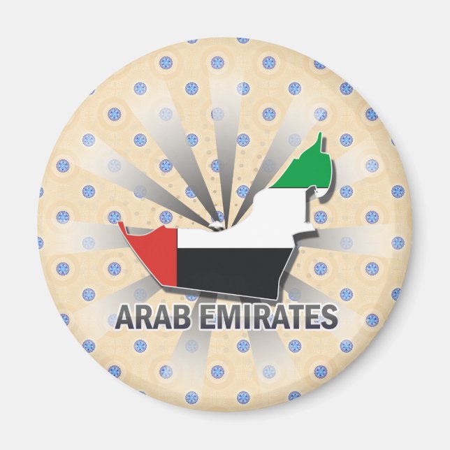Arab Emirates Flag Map 2.0 Magnet (Vorne)