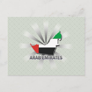 Arab Emirates Flag Map 2.0 Postkarte