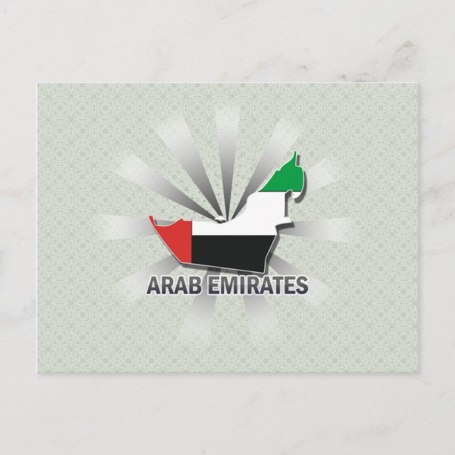 Arab Emirates Flag Map 2.0 Postkarte (Vorderseite)