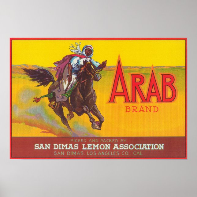 Arab Lemon LabelSan Dimas, CA Poster (Vorne)
