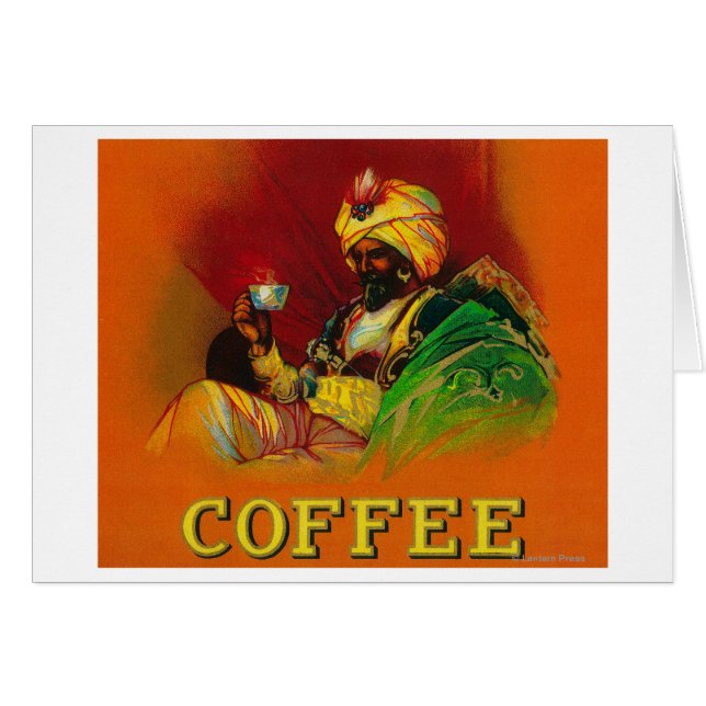 Arab Man Coffee Label (Vorderseite (Horizontal))