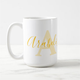 Arabelis Name Bedeutung und Monogramm Gelb Kaffeetasse