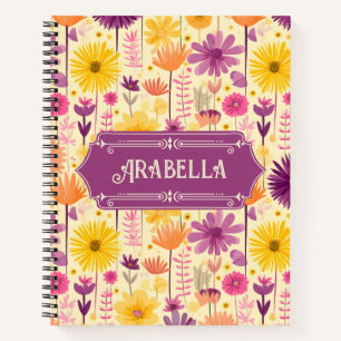 Arabella Cascading Modern Floral Muster Deluxe Notizbuch