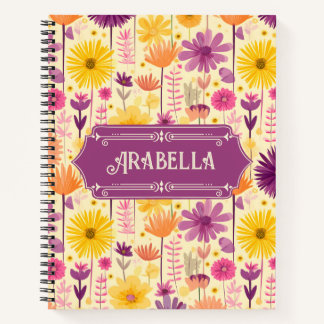 Arabella Cascading Modern Floral Muster Deluxe Notizbuch