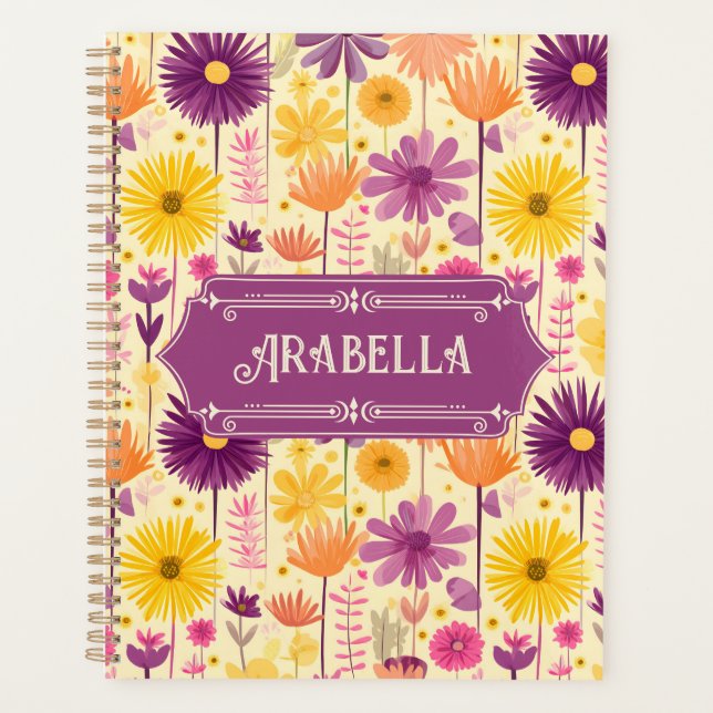 Arabella Cascading Modernes Blumenmuster Planer (Vorderseite)