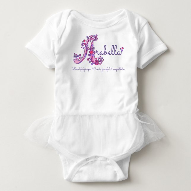 Arabella Mädchenname u. Bedeutung des Baby Strampler (Vorderseite)