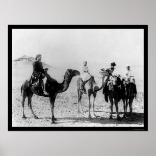 Araber auf Kamelen in der Sahara-Wüste 1914 Poster