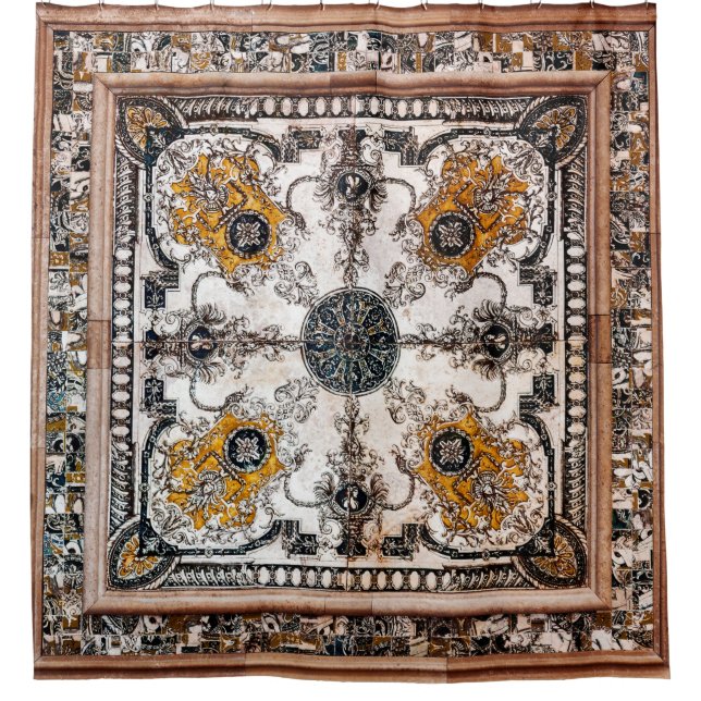 Arabeske Marmorstruktur abstrakte Vintage Hintergr Duschvorhang (Vorderseite)