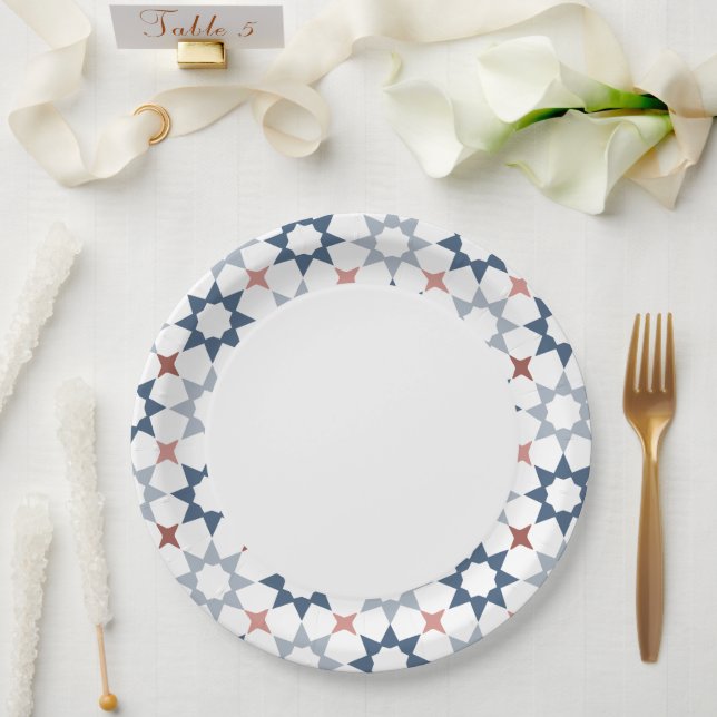 Arabeske Musterpapierplatte Pappteller (Hochzeit)