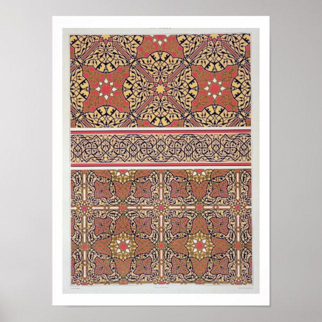 Arabesken an der Decke der Moschee von El-Bordeyny Poster (Vorne)