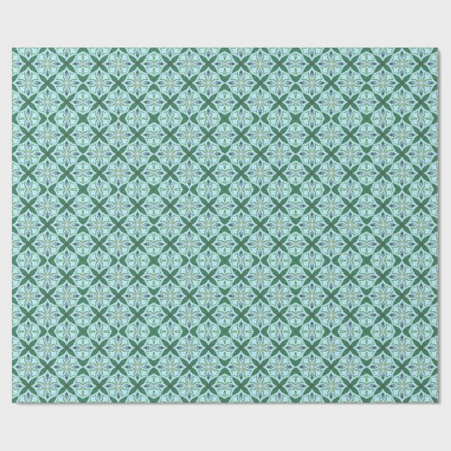 Arabesken-Fliese Bold Lebendiges Muster Geschenkpapier (Flach)