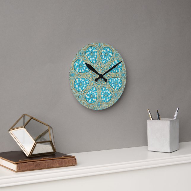 Arabesken-Mosaik  Runde Wanduhr (Büro)