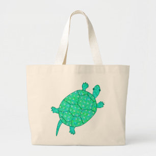 Arabeskestrudelschildkröte - Schatten von seafoam Jumbo Stoffbeutel