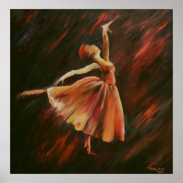 Arabesque Ballet Dancer - Canvas Print Poster (Vorne)