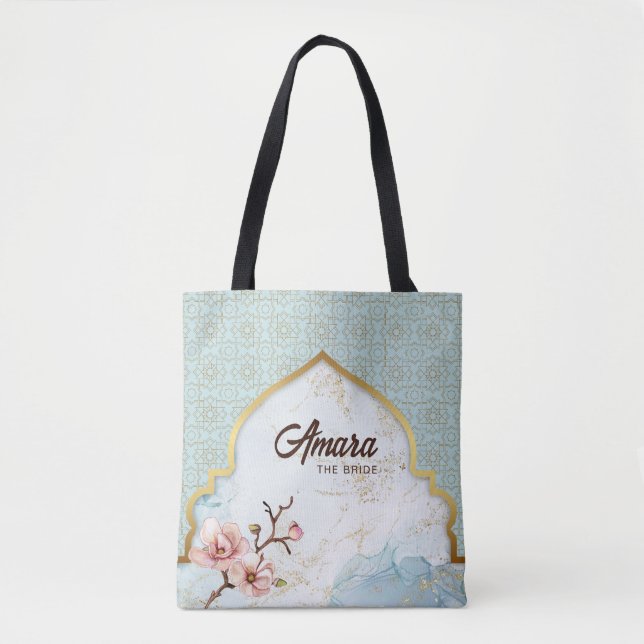 Arabesque Bride's Tote Bag - Light Blue Arch (Vorderseite)