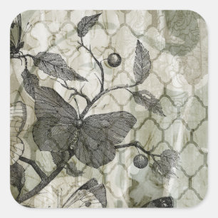 Arabesque Butterfells I Quadratischer Aufkleber