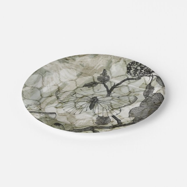 Arabesque Butterflies II Pappteller (Schrägansicht)