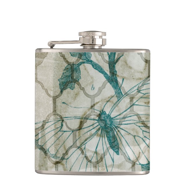 Arabesque Butterflies VI Flachmann (Vorderseite)