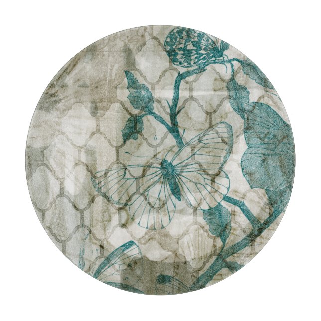 Arabesque Butterflies VI Schneidebrett (Vorderseite)