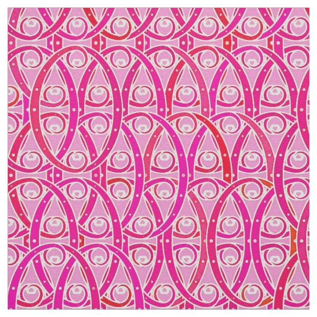 Arabesque-Damast - Erdbeerrosa Stoff (Muster)