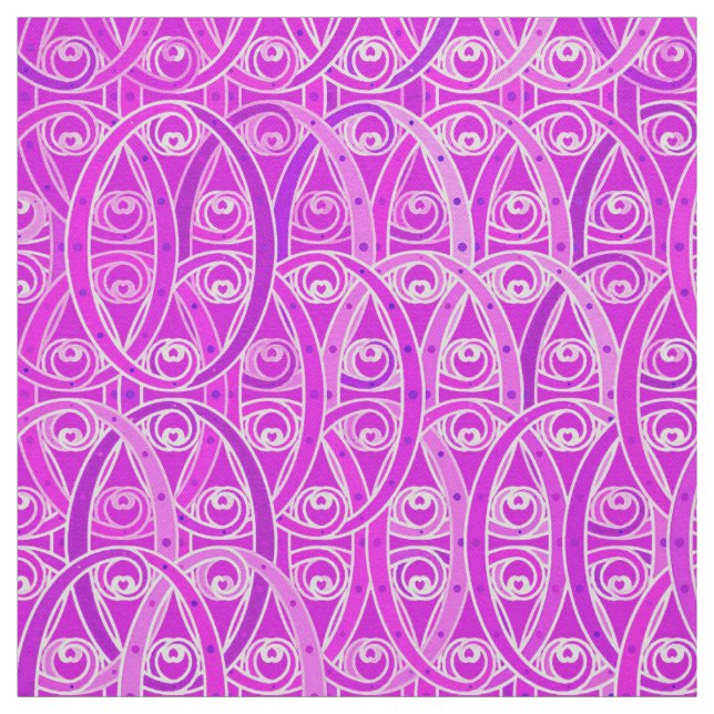 Arabesque-Damast - Lavendel und Orchid Stoff (Muster)