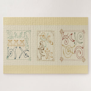 Arabesque-Eleganz – Abstrakte Gestaltung von Mucha Puzzle