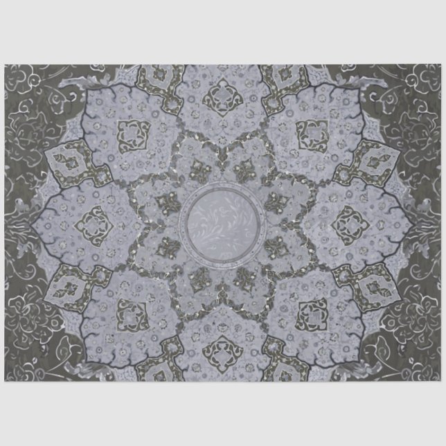 Arabesque Ephemera Pale Blue Vintag Decoupage Seidenpapier (Vorderseite)