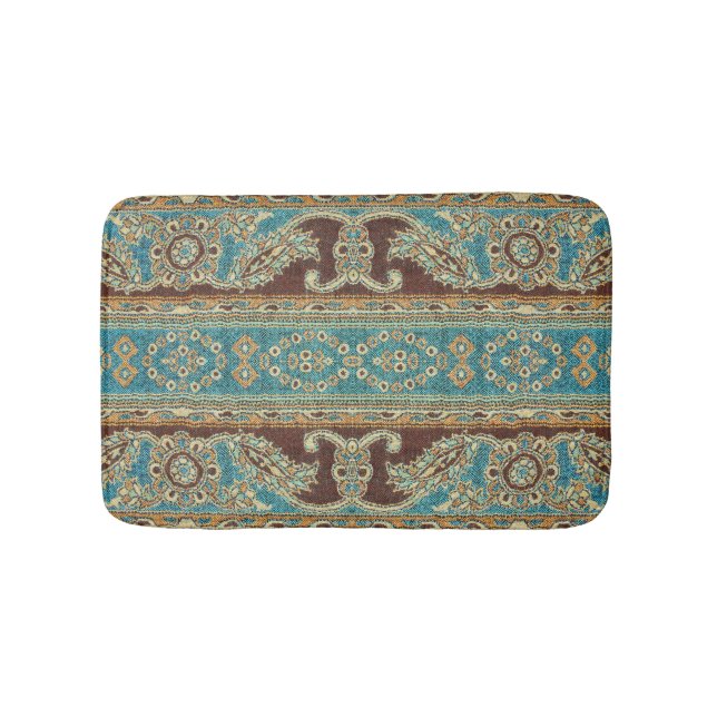 Arabesque Fabric Paisley Oriental Design Badematte (Vorderseite)