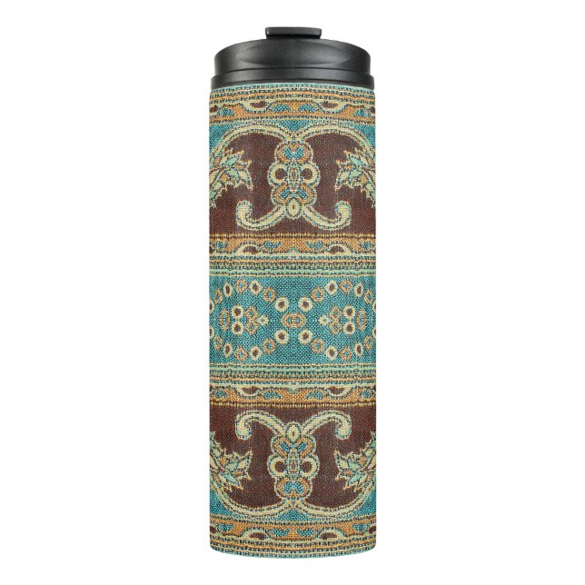 Arabesque Fabric Paisley Oriental Design Thermosbecher (Vorderseite)