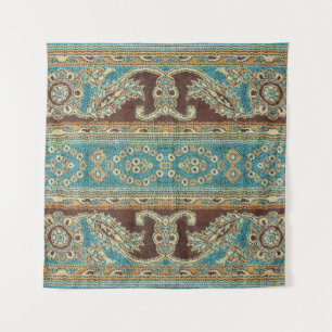 Arabesque Fabric Paisley Oriental Design Wandteppich
