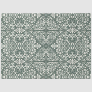 Arabesque Floral Vines Forest Ivory LG Decoupage Seidenpapier