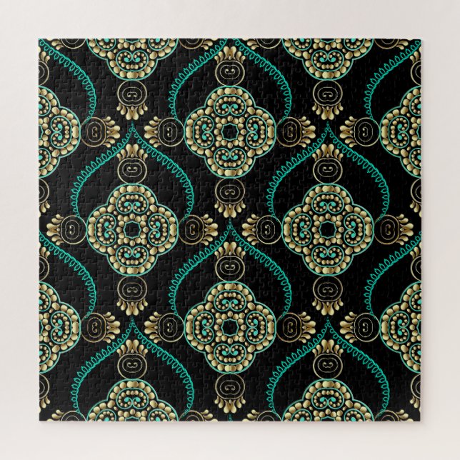 Arabesque floral, Vintag Elegance Muster. Puzzle (Vertikal)