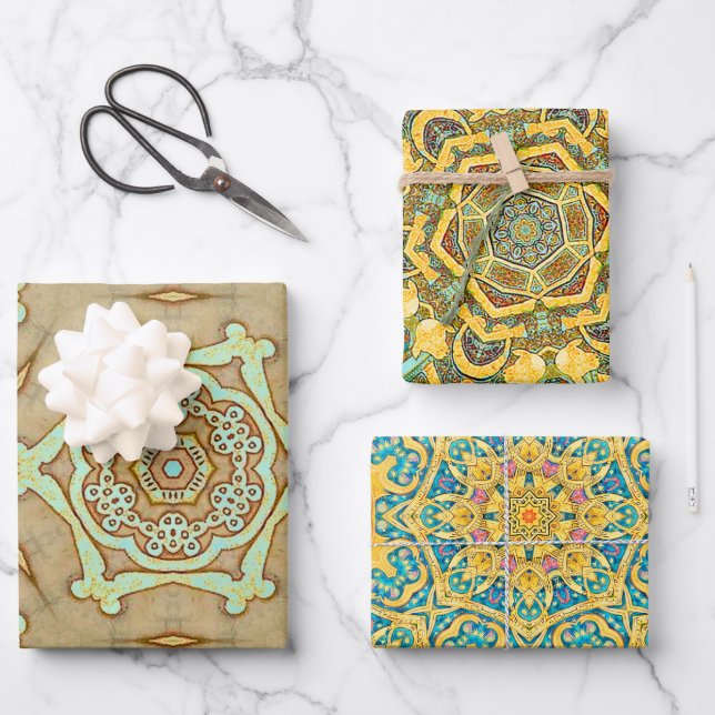 Arabesque Geschenkpapier Set (Vorderseite)