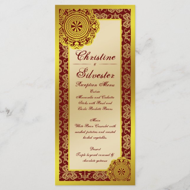 Arabesque Gold Lace, Menü und Programm (Vorderseite)