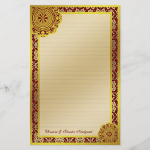 Arabesque Gold Lace, Schreibwaren Briefpapier