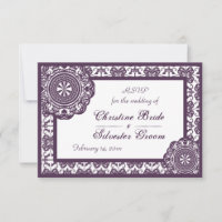 Arabesque Lila Lace, 3.5"x5" Hochzeit rsvp