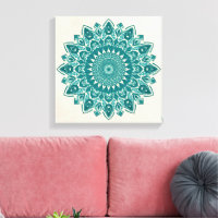 Arabesque Mandala Kunst - Aquamarin und Türkis Geo