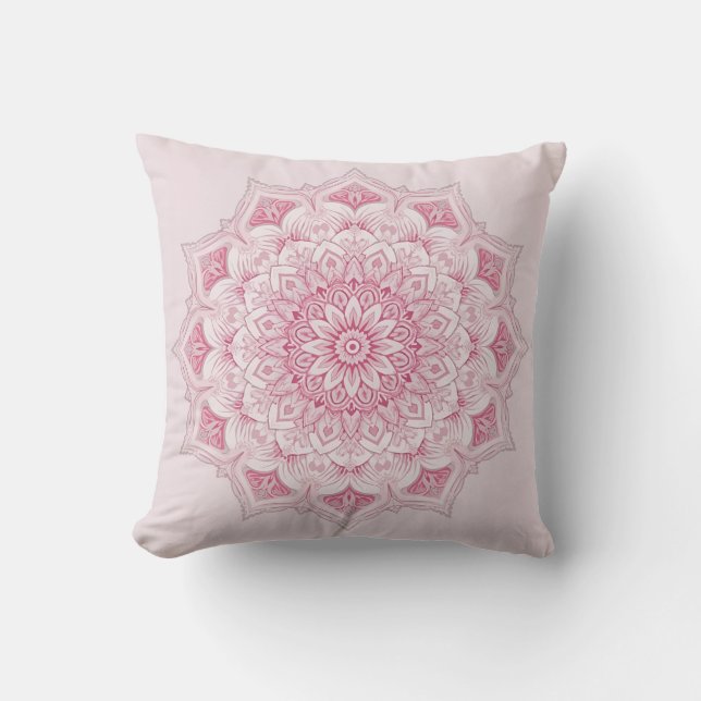 Arabesque Mandala Pillow - Pink Geometric Decorati Kissen (Vorderseite)