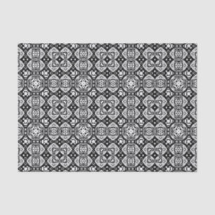 Arabesque Mosaik Fliesenmuster Schwarz-Weiß Seidenpapier