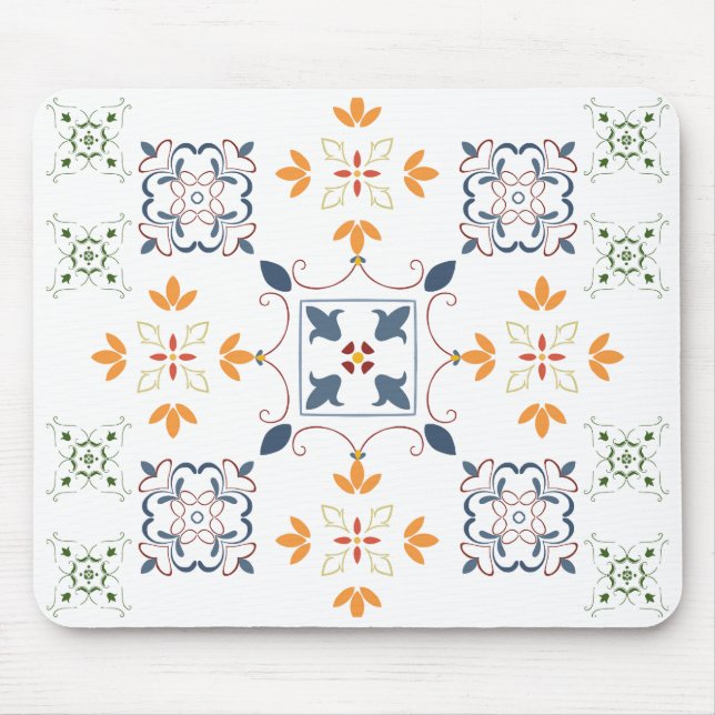 Arabesque Muster Mouse Pad - Farbenfrohe Geometrie Mousepad (Vorne)