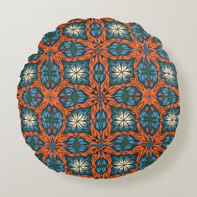Arabesque Petten Round Pillow Rundes Kissen (Vorderseite)