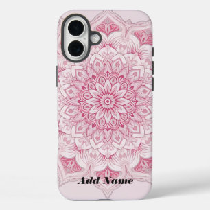 Arabesque Pink Mandala Fall iPhone 16 Plus Hülle