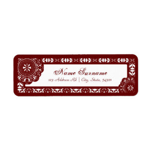 Arabesque Red Lace, Adressetiketten