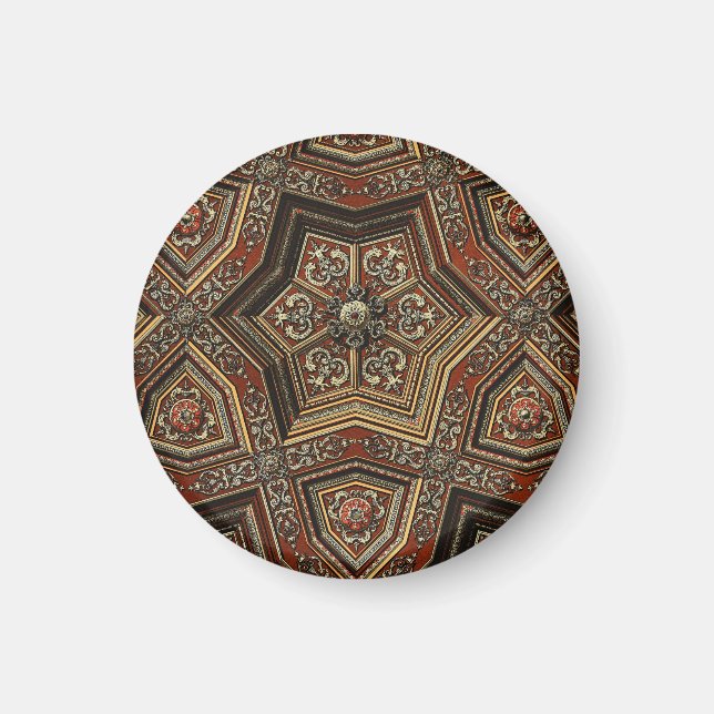 Arabesque Renaissance Venezianische Tapisserie Magnet (Vorne)